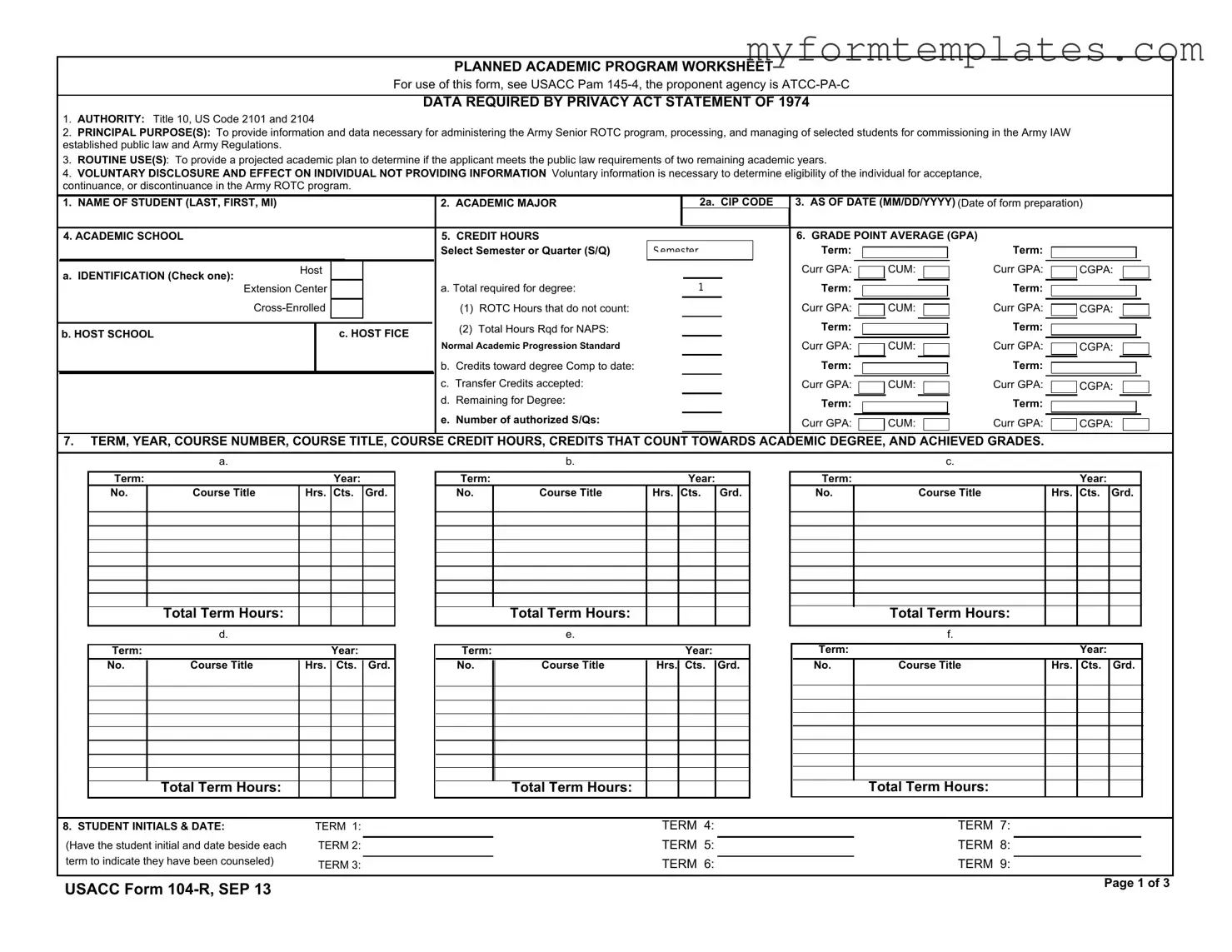 Official 104 R Form in PDF