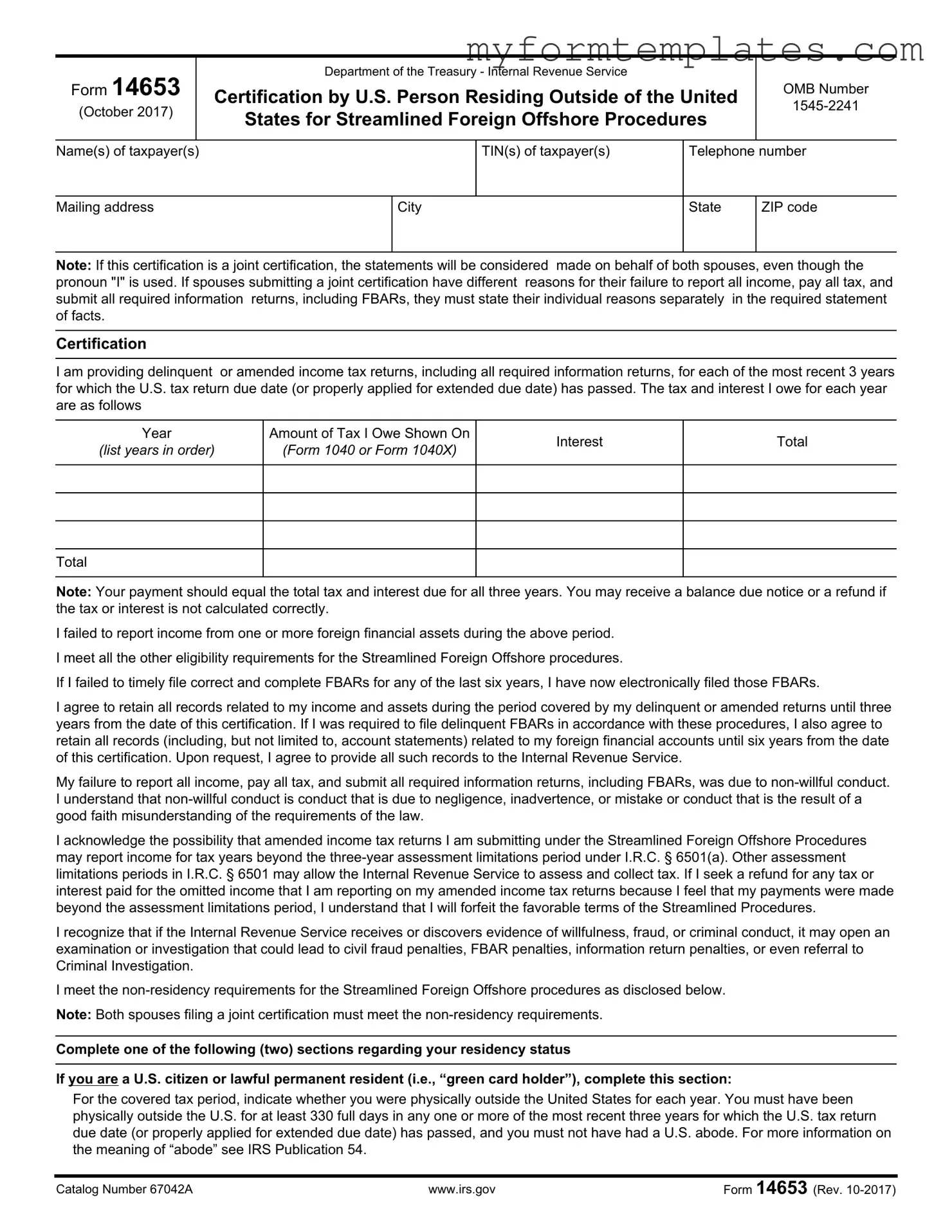 Official 14653 Form in PDF