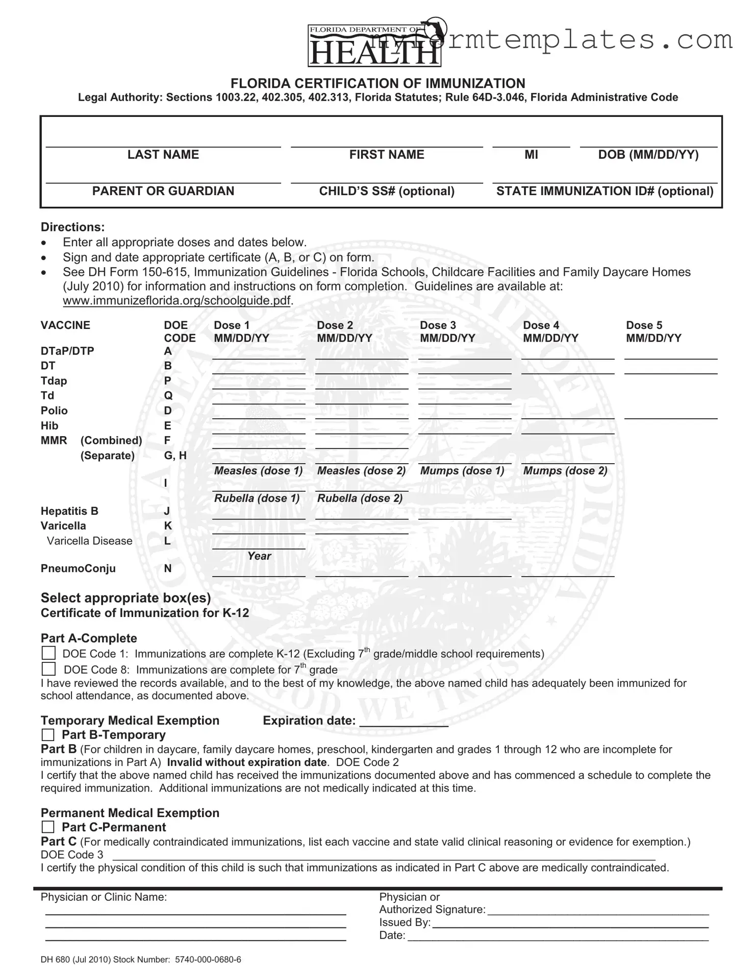 Official 680 Form in PDF