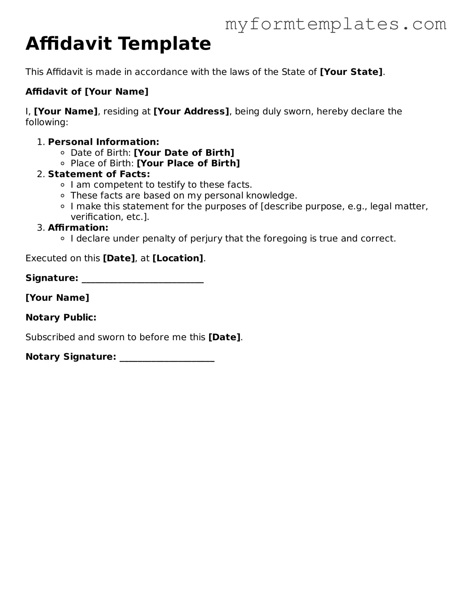 Affidavit Document