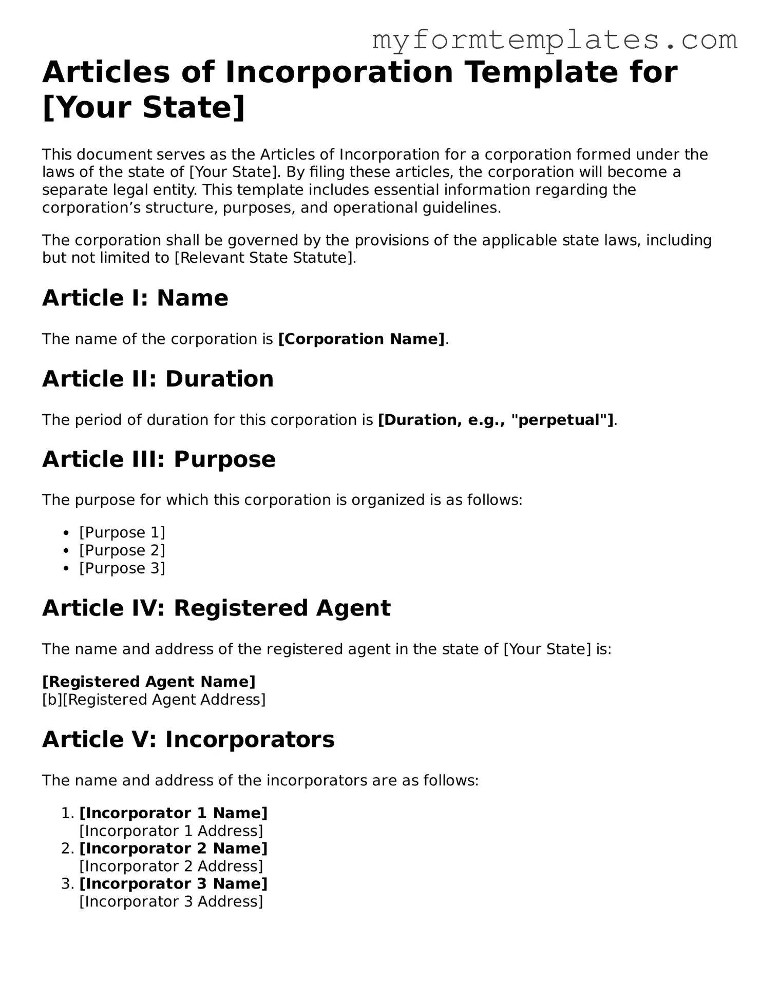 Articles of Incorporation Document