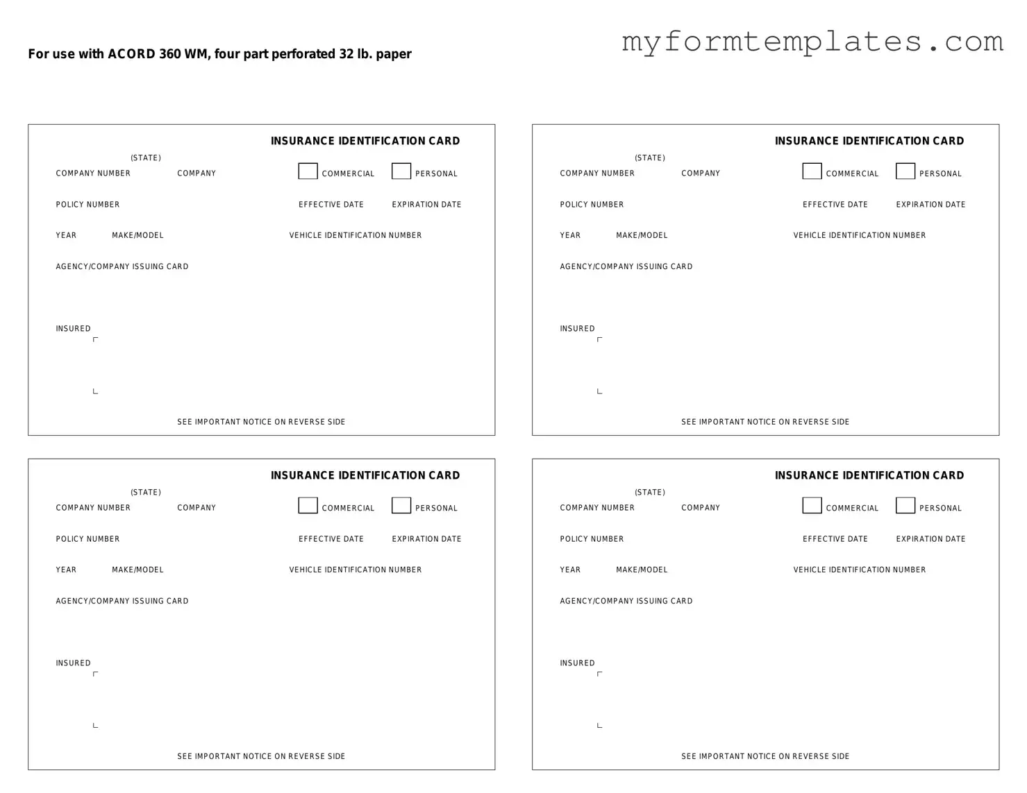 Official Acord 50 WM Form in PDF