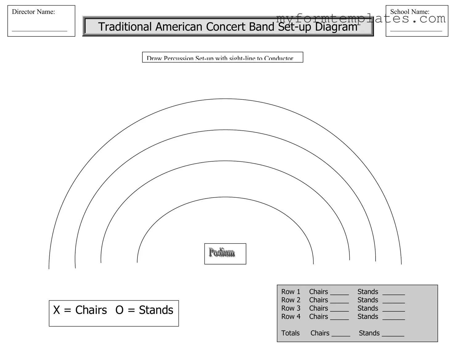 Official Band Seating Chart Form in PDF
