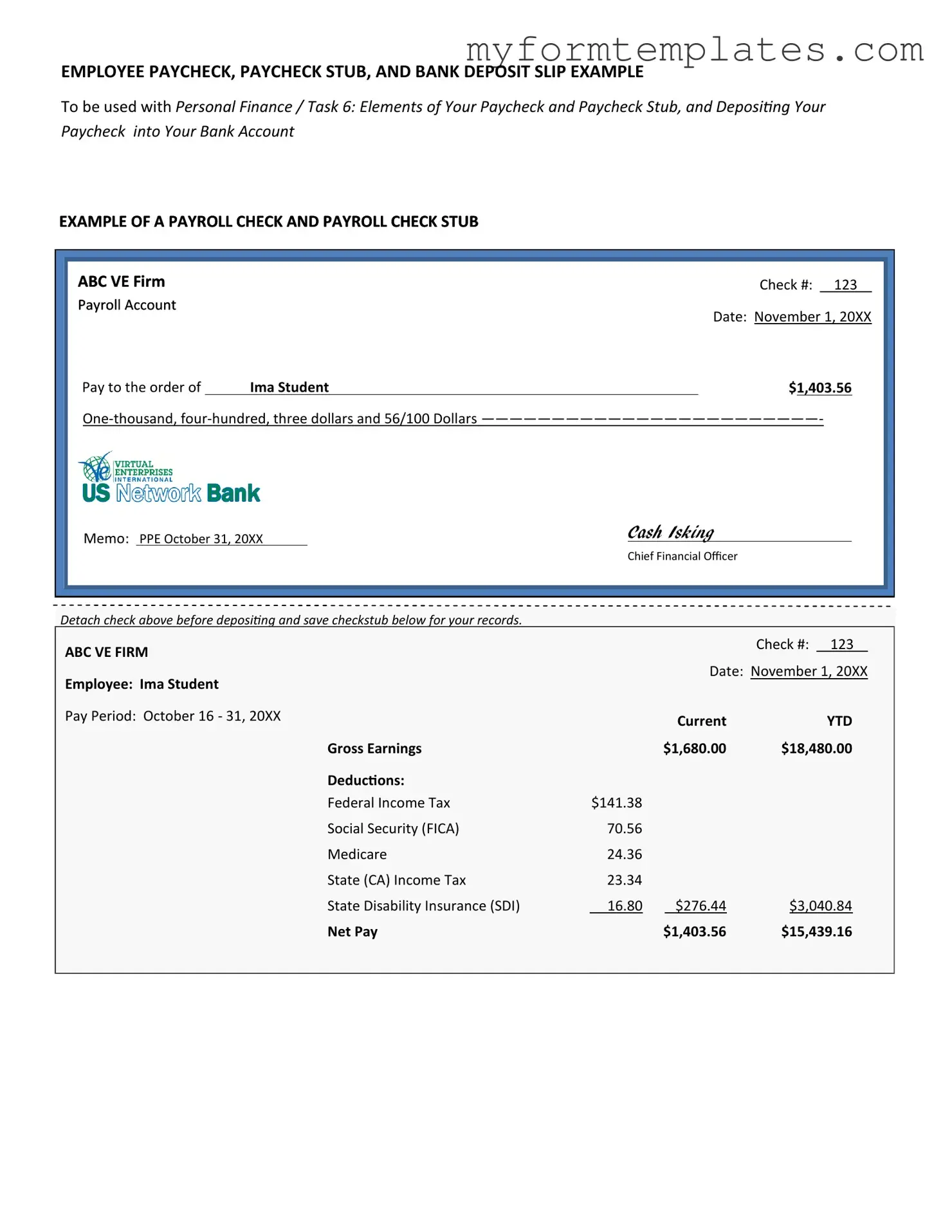Official Payroll Check Form in PDF