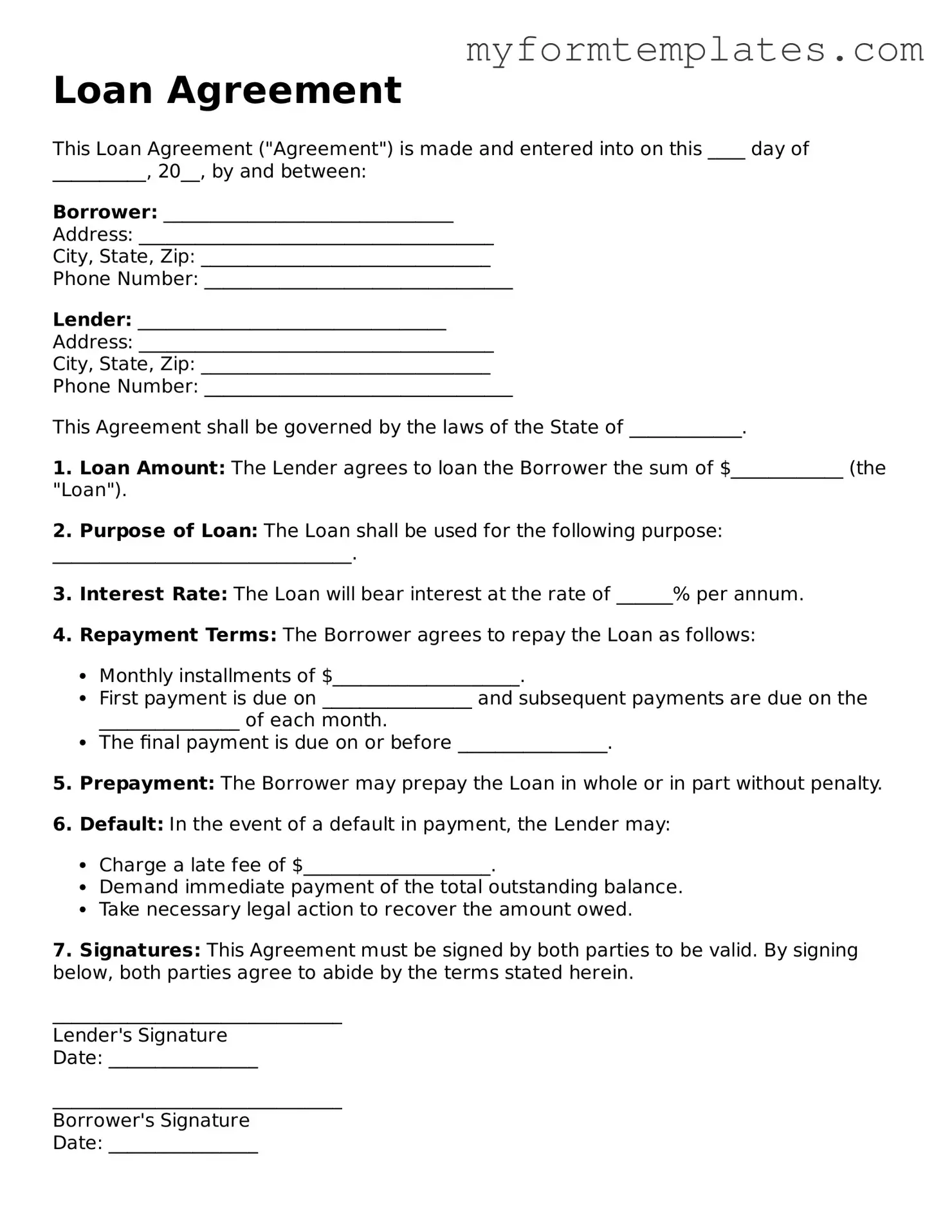 Loan Agreement Document