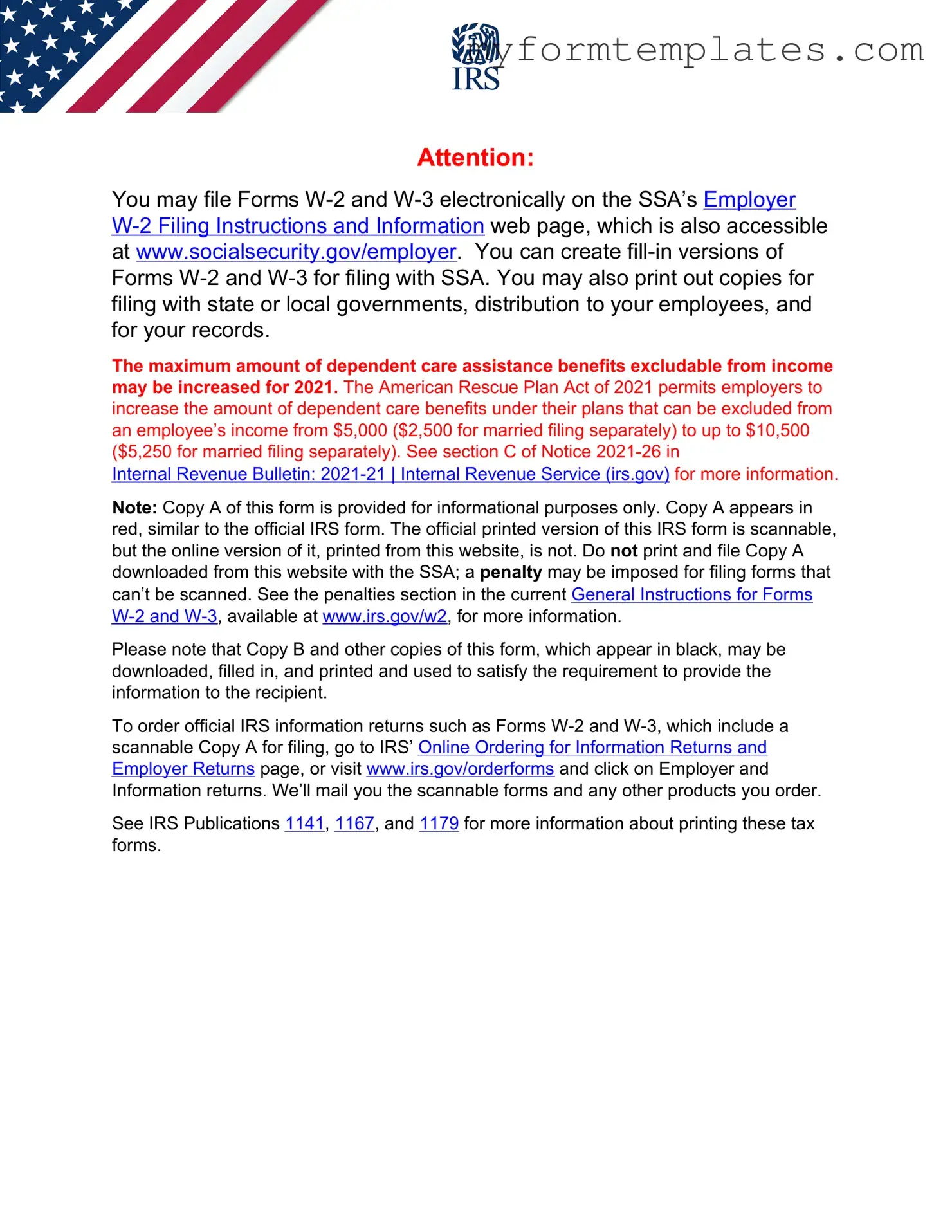Official IRS W-3 Form in PDF