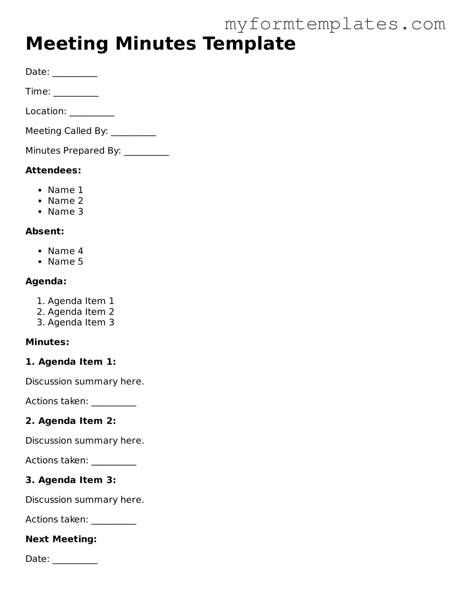 Meeting Minutes Document