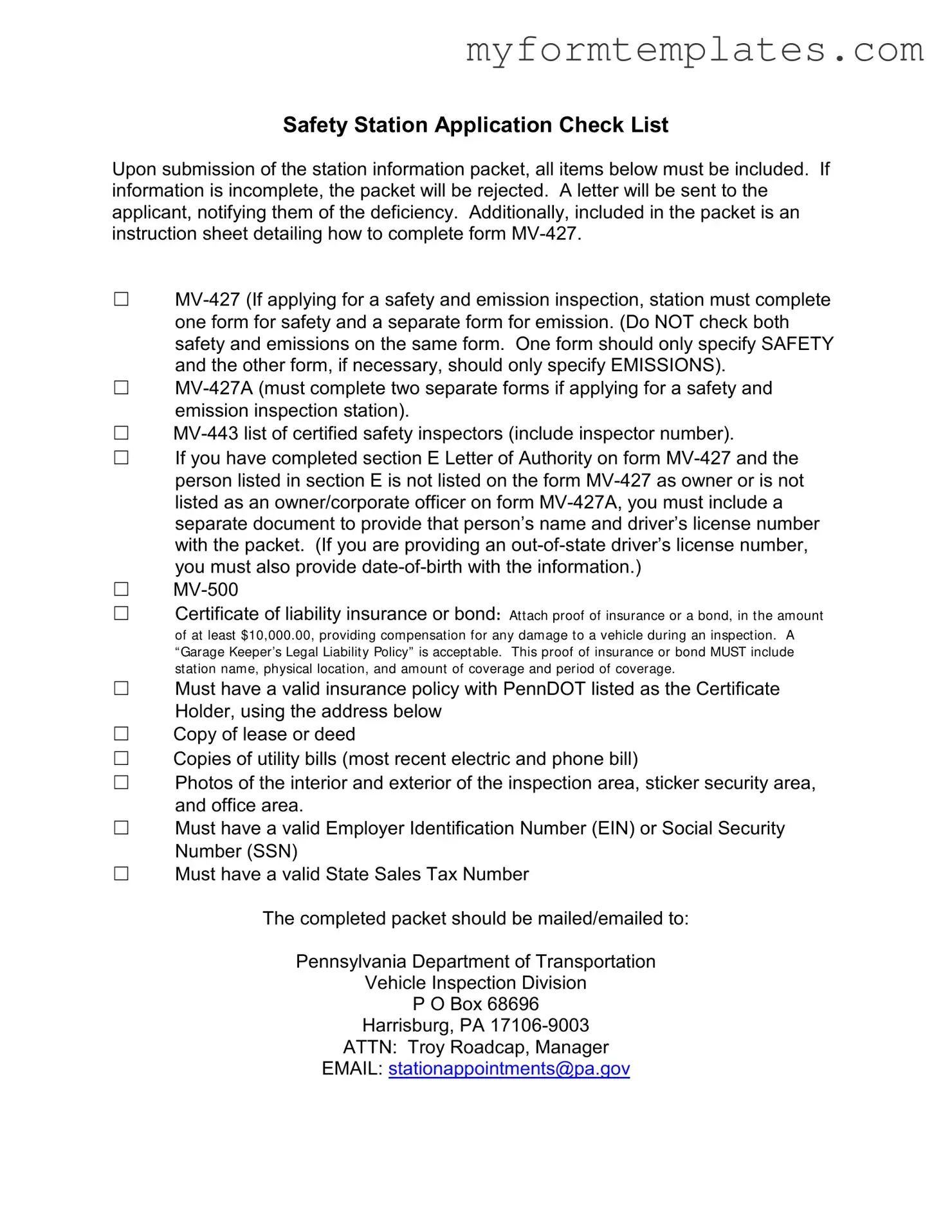 Official Mv 427 Penndot Form in PDF