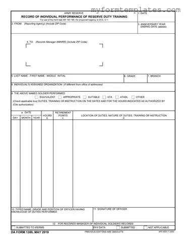 Official Da 1380 Form in PDF