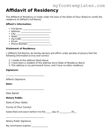 Affidavit of Residency Document