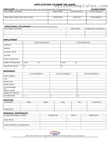 Official Aoa 100A Form in PDF