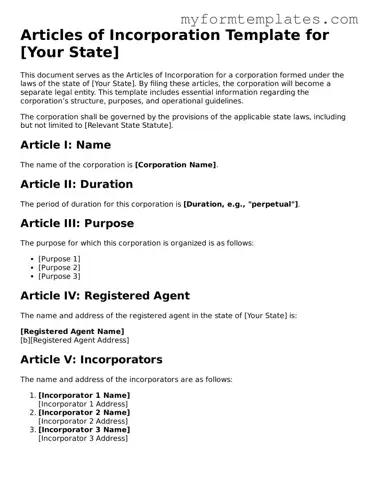 Articles of Incorporation Document