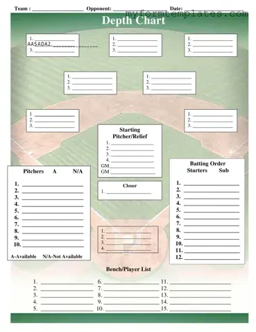 Official Baseball Field Lineup Form in PDF