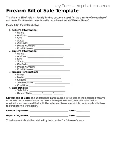 Firearm Bill of Sale Document