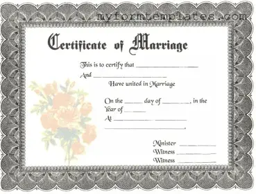 Official Marriage Certificate Form in PDF