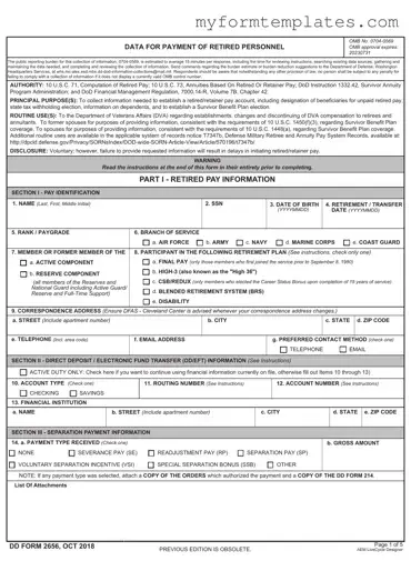 Official DD 2656 Form in PDF