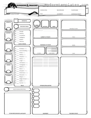Official Dnd Character Sheet Form in PDF