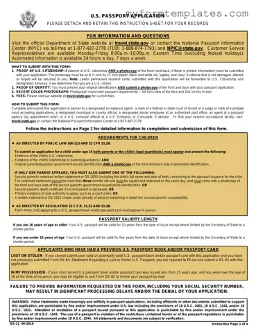Official DS-11 U.S. Passport application Form in PDF