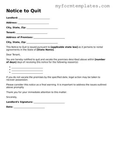 Notice to Quit Document