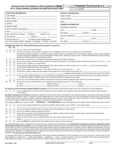 Official DL-43 Form in PDF