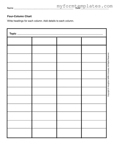 Official Four Column Chart Form in PDF