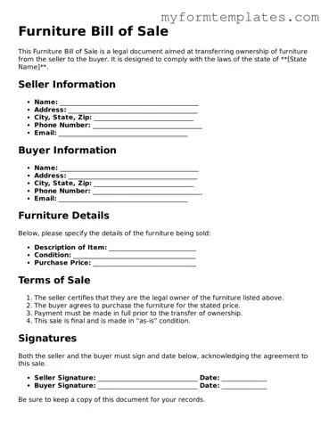 Furniture Bill of Sale Document