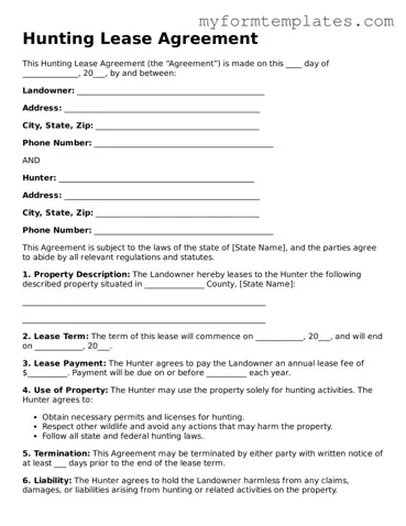 Hunting Lease Agreement Document