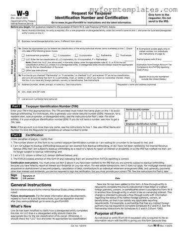 Official IRS W-9 Form in PDF