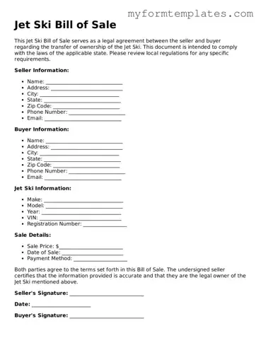 Jet Ski Bill of Sale Document