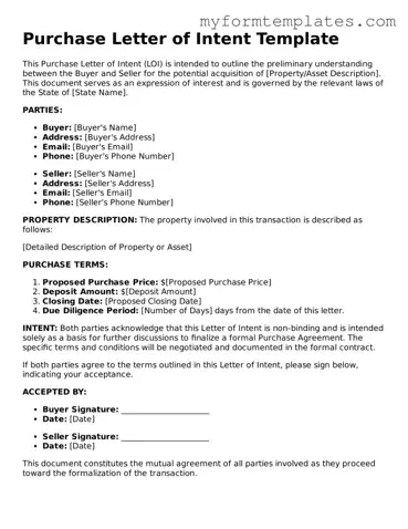 Purchase Letter of Intent Document