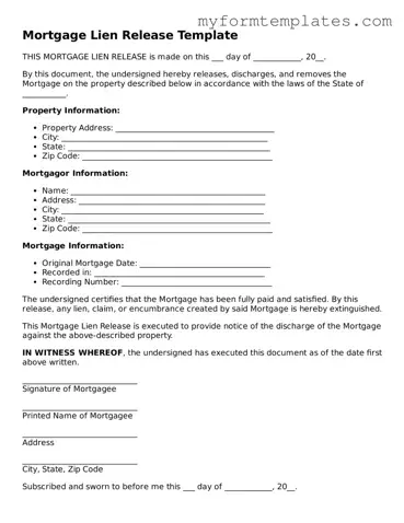 Mortgage Lien Release Document