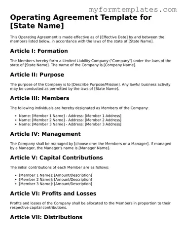 Operating Agreement Document