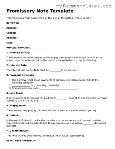 Promissory Note Document