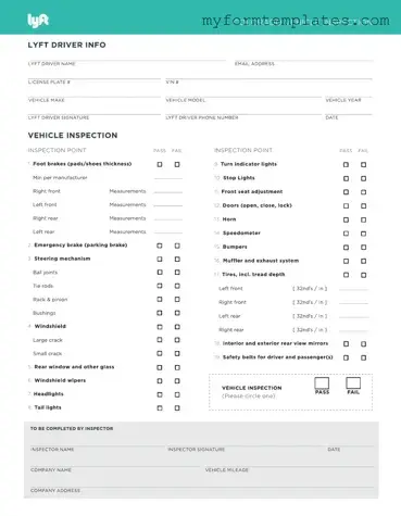 Official Lyft Inspection Form in PDF