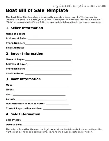 Boat Bill of Sale Document
