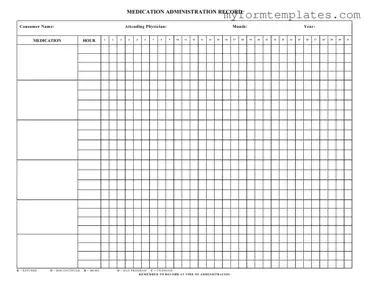 Official Medication Administration Record Sheet Form in PDF