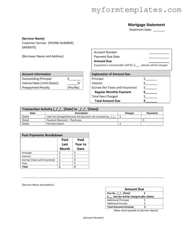 Official Mortgage Statement Form in PDF