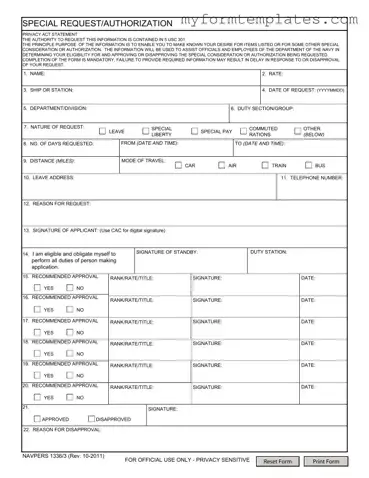 Official Navpers 1336 3 Form in PDF