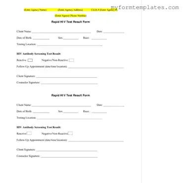 Official Negative Hiv Test Form in PDF