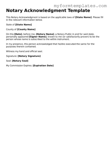 Notary Acknowledgement Document