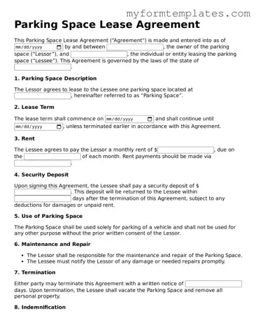 Parking Space Lease Agreement Document