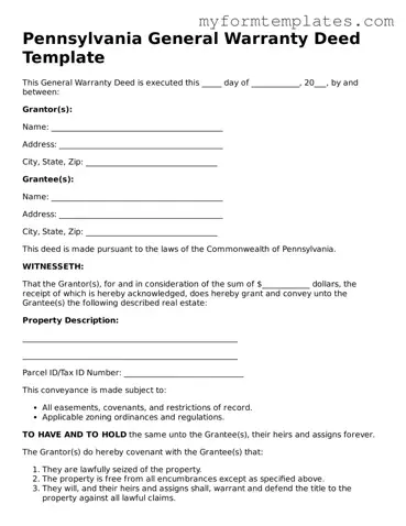 Official Deed Form for the State of Pennsylvania