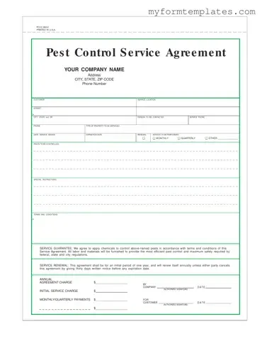 Official Pest Control Contract Form in PDF