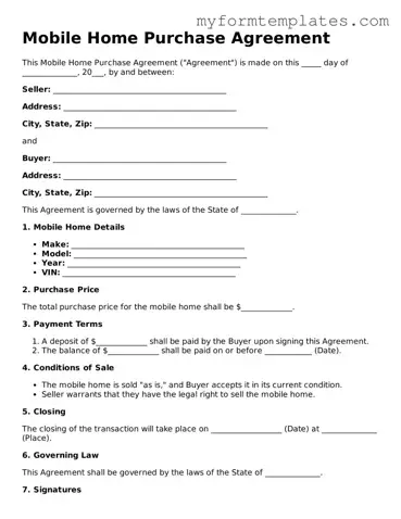 Mobile Home Purchase Agreement Document