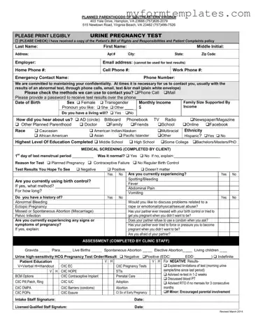 Official Planned Parenthood Proof Form in PDF