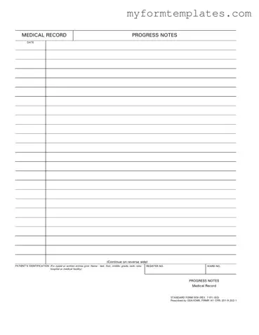 Official Progress Notes Form in PDF