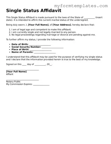 Single Status Affidavit Document