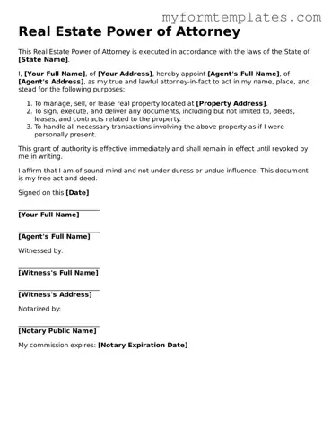 Real Estate Power of Attorney Document