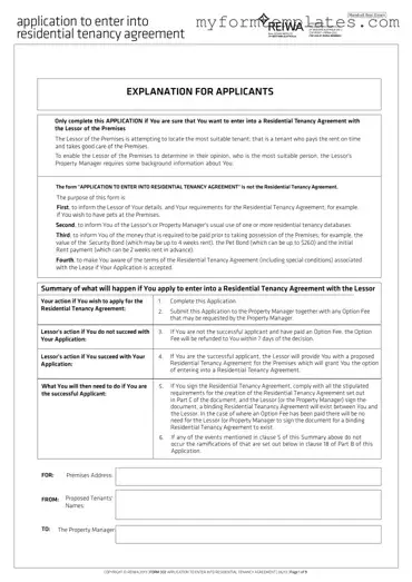 Official Reiwa Tenancy Application Form in PDF