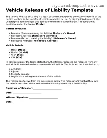 Vehicle Release of Liability Document